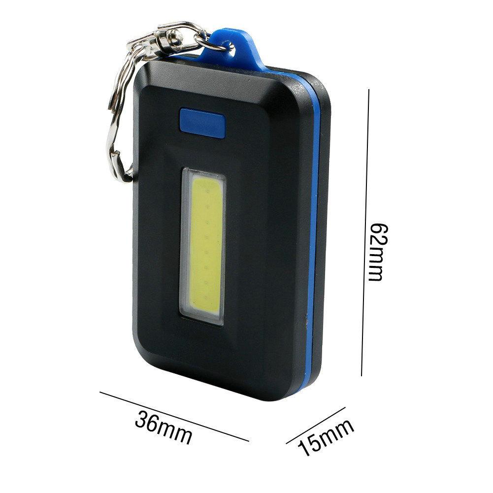 outdoor cordless portable adjustable battery powered mini pocket COB LED keychain work flashlight for camping