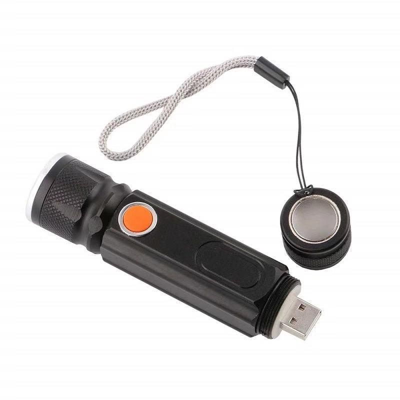 portable compact battery powered Rechargeable rotating cordless USB adjustable COB LED waterproof handheld magnetic work flashlight for office desk