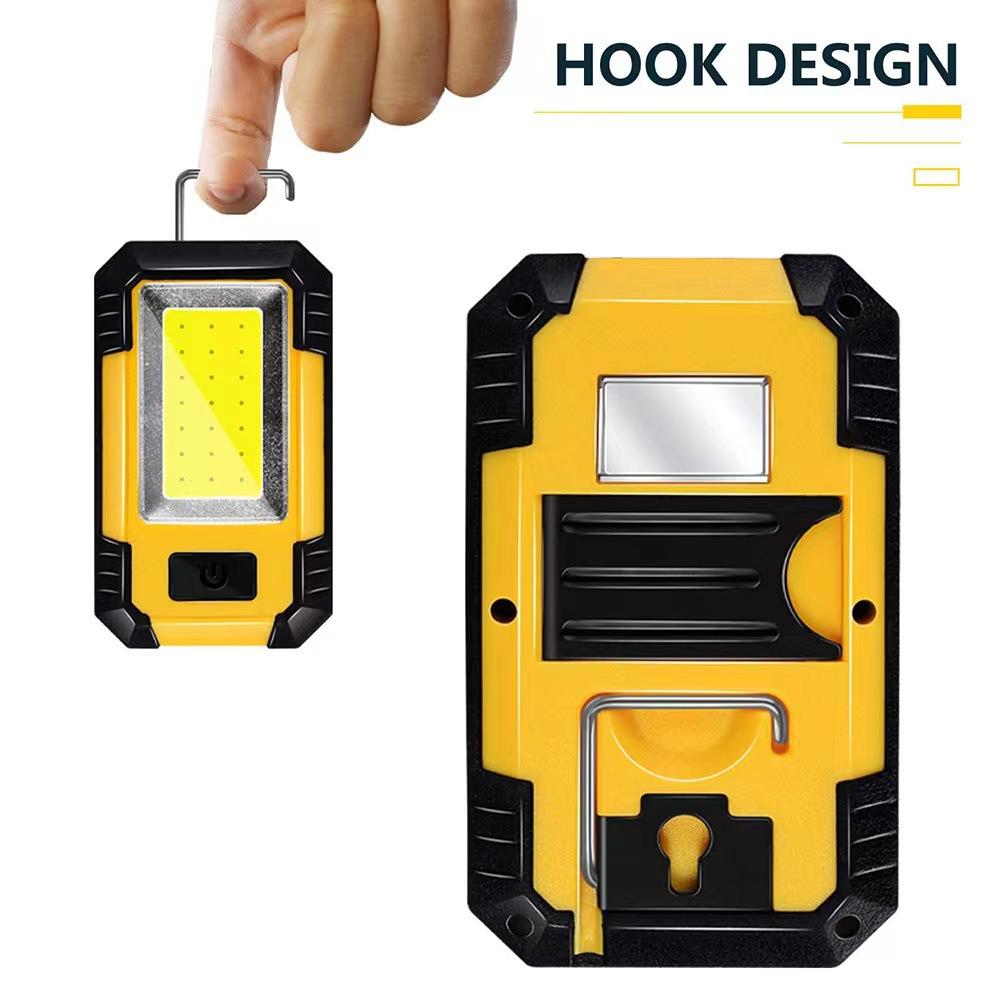 cordless USB Rechargeable 30W portable adjustable compact handheld COB LED magnetic work flashlight with hook for mechanics