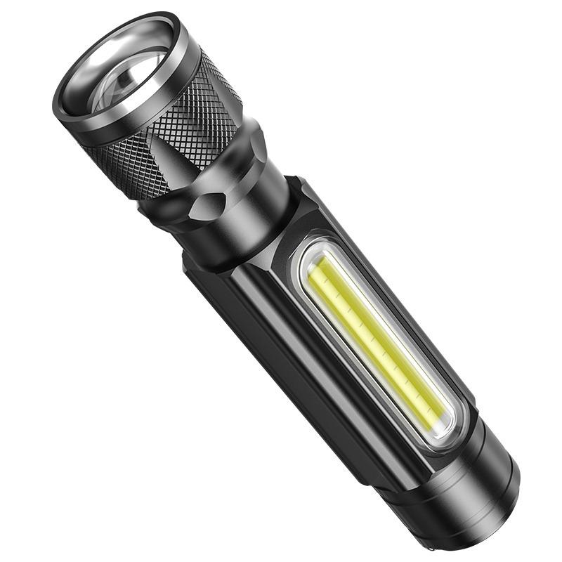 outdoor portable waterproof adjustable USB rechargeable battery powered magnetic 10W retractable LED handheld work flashlight with COB sidelight with hook