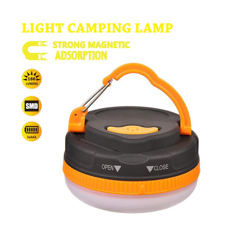 outdoor portable cordless 180 Lumen battery powered waterproof LED adjustable magnetic hanging camping tent light with hook