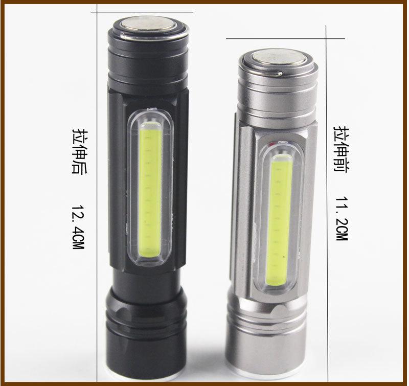 retractable USB Rechargeable Magnetic portable cordless handheld LED work flashlight for mechanics and camping