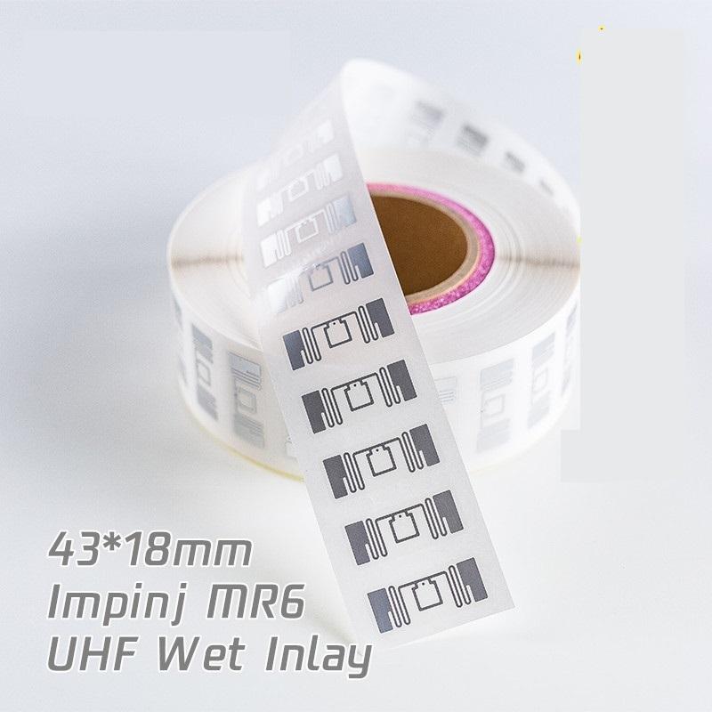 custom UHF long-range transparent adhesive RFID wet inlay tag for supply chain management