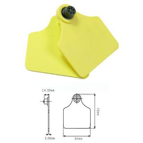 UHF RFID animal ear tag with temperature sensor