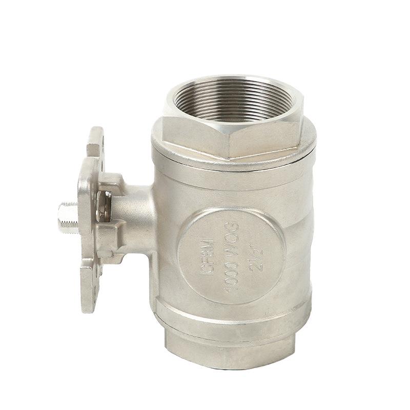 1" 3-way threaded manual stainless steel ball valve