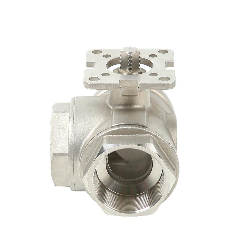 3/4" manual stainless steel 3-way ball valve for gas