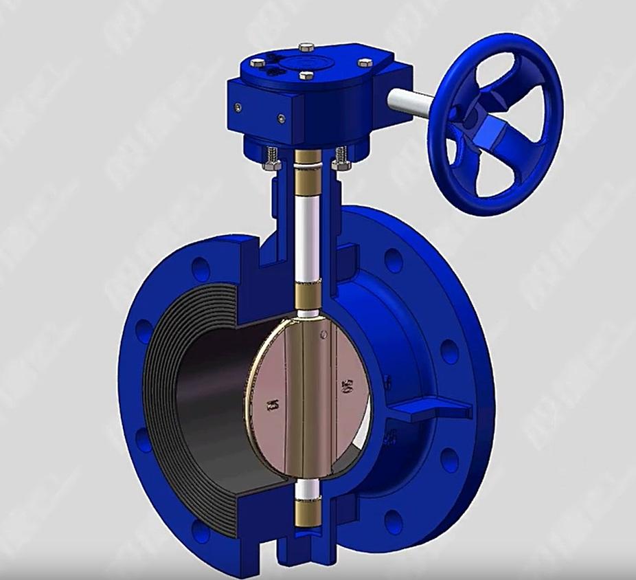 6" worm gear operated stainless steel butterfly valve