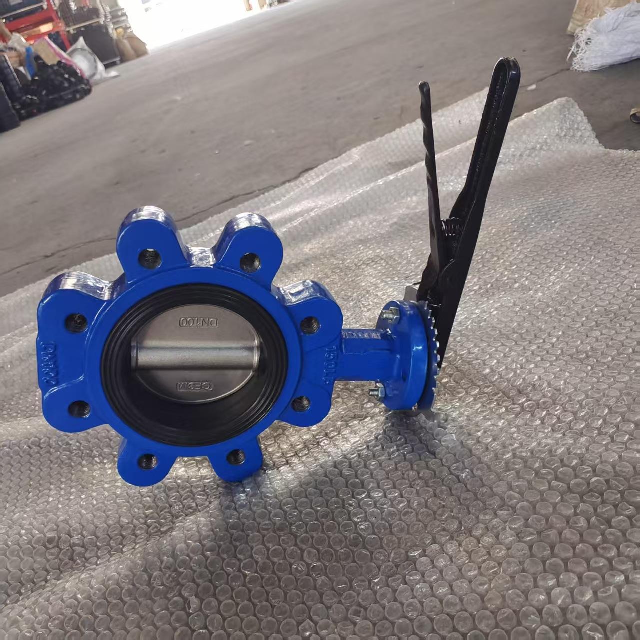 5" PN16 lever operated lug butterfly valve