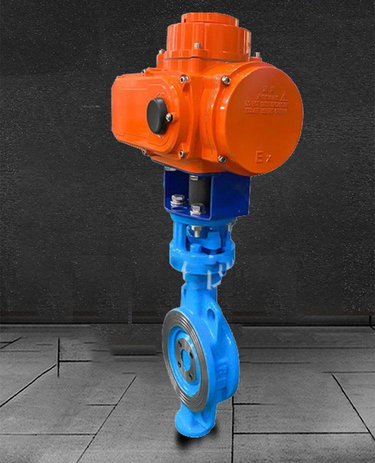 5" cast steel electric wafer butterfly valve