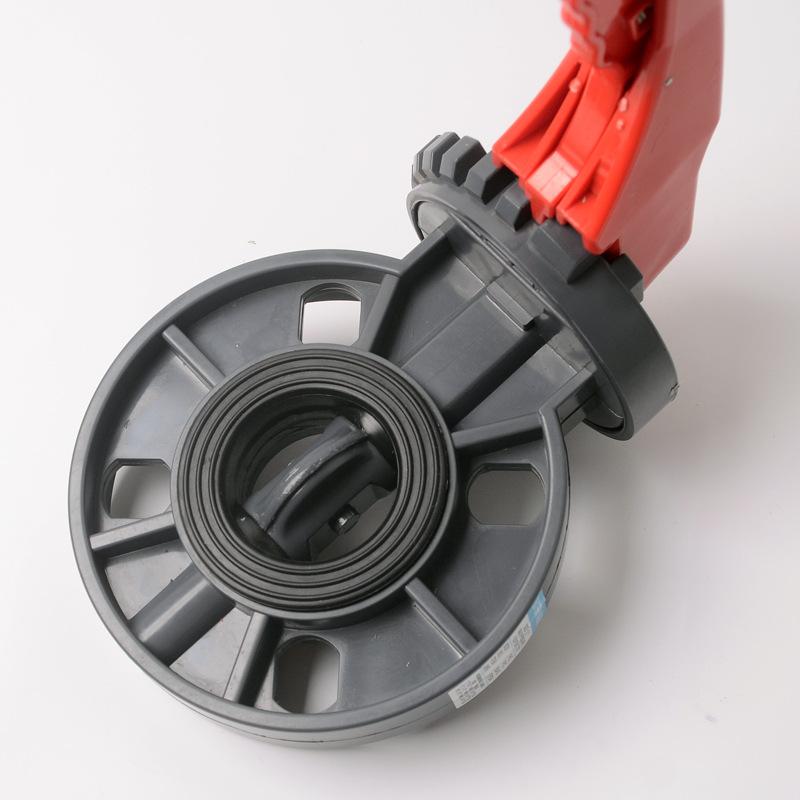 6" lever operated PVC wafer butterfly valve