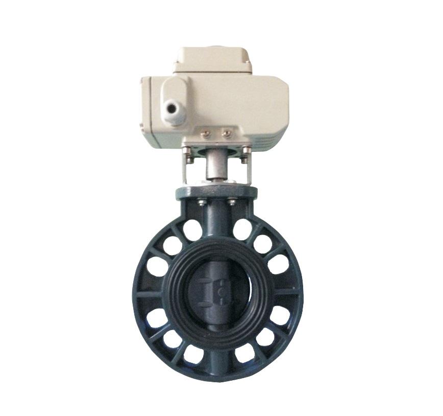 2" PVC electric wafer butterfly valve