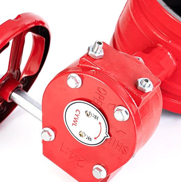 2-1/2" ductile iron gear operated grooved butterfly valve