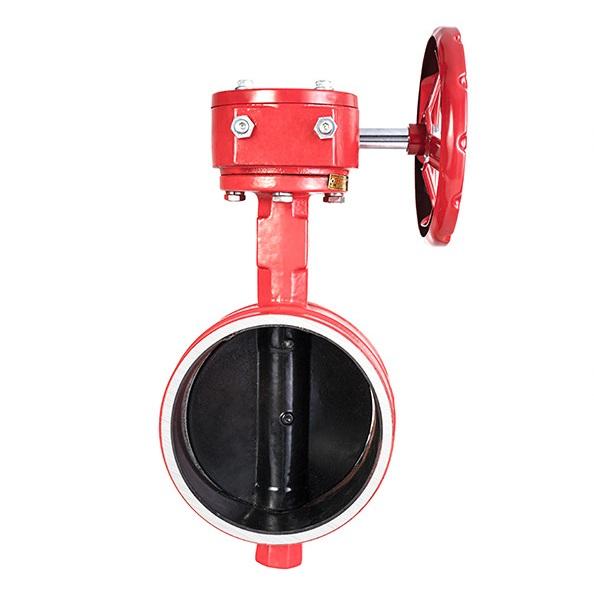 3" CF8M stainless steel gear operated grooved butterfly valve