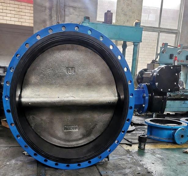 56" ductile iron worm gear operated flanged butterfly valve