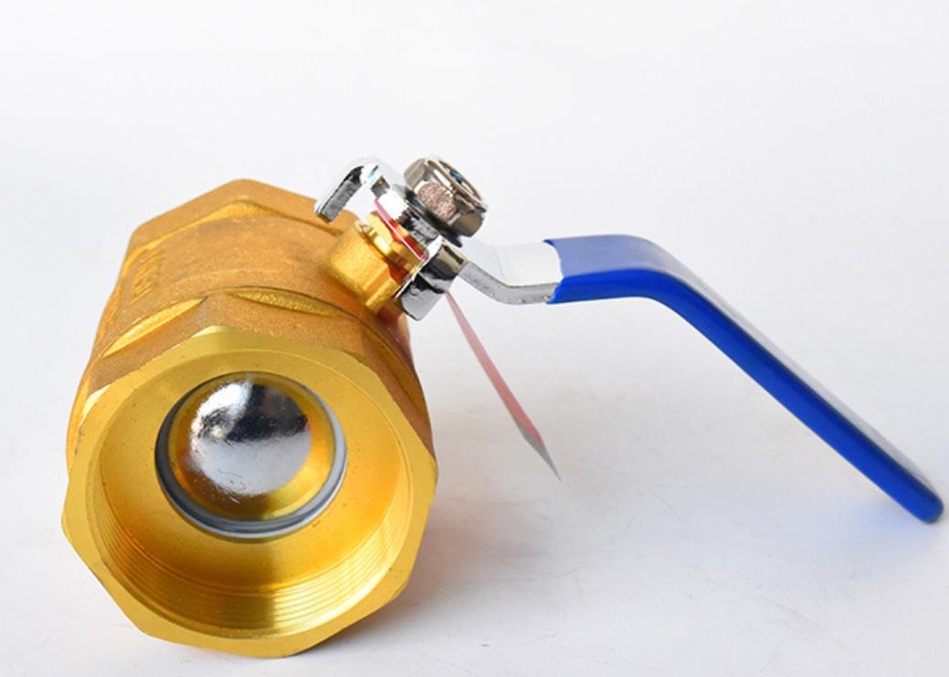 4" lever operated NPT threaded brass ball valve